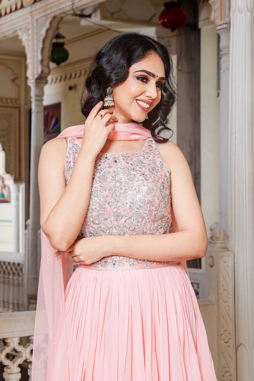 Light Peach Lehenga Choli Suit