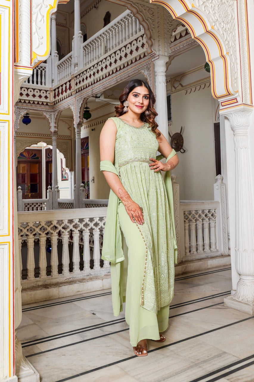 Mint Green Naira Cut Kurta Set