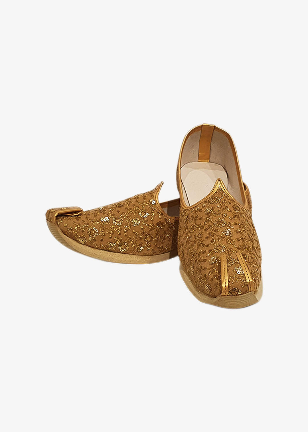 Gold Velvet Embroidered Mens Mojdi