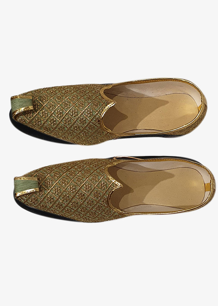 Mint Green Raw Silk Mens Mojdi