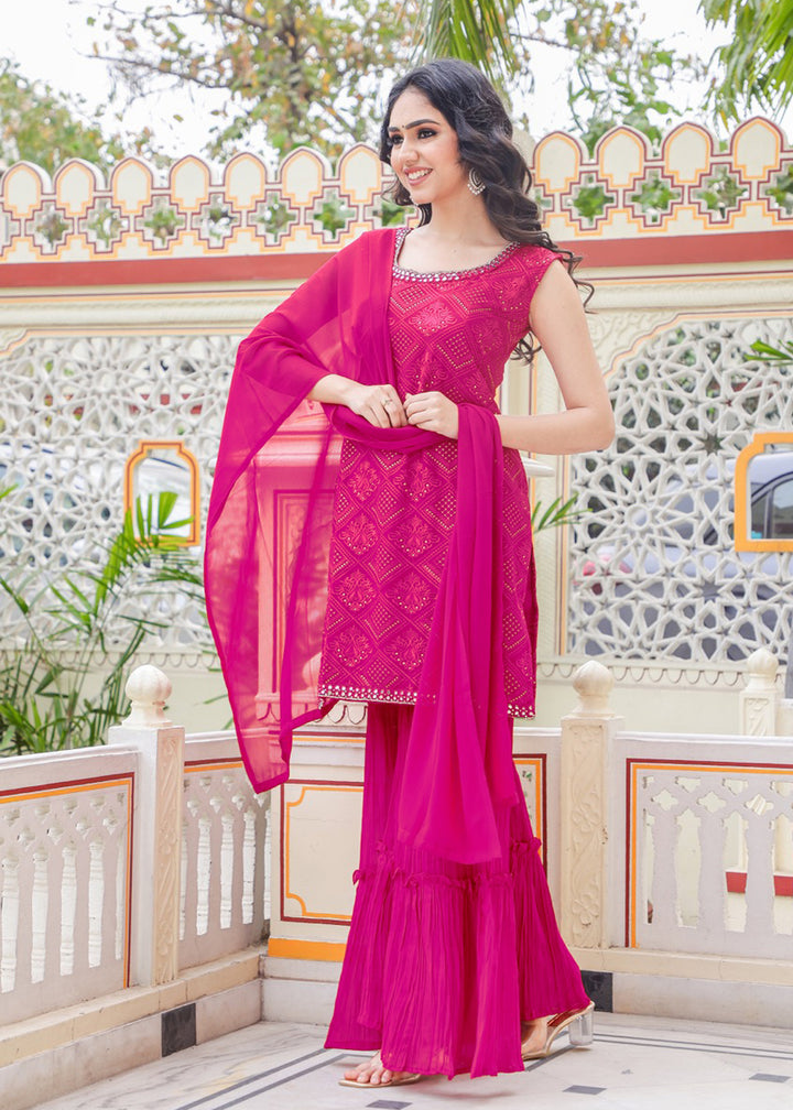 Pink Gharara Suit