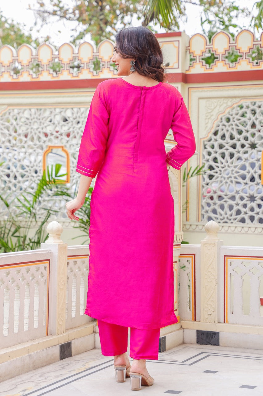 Pink straight kurta store