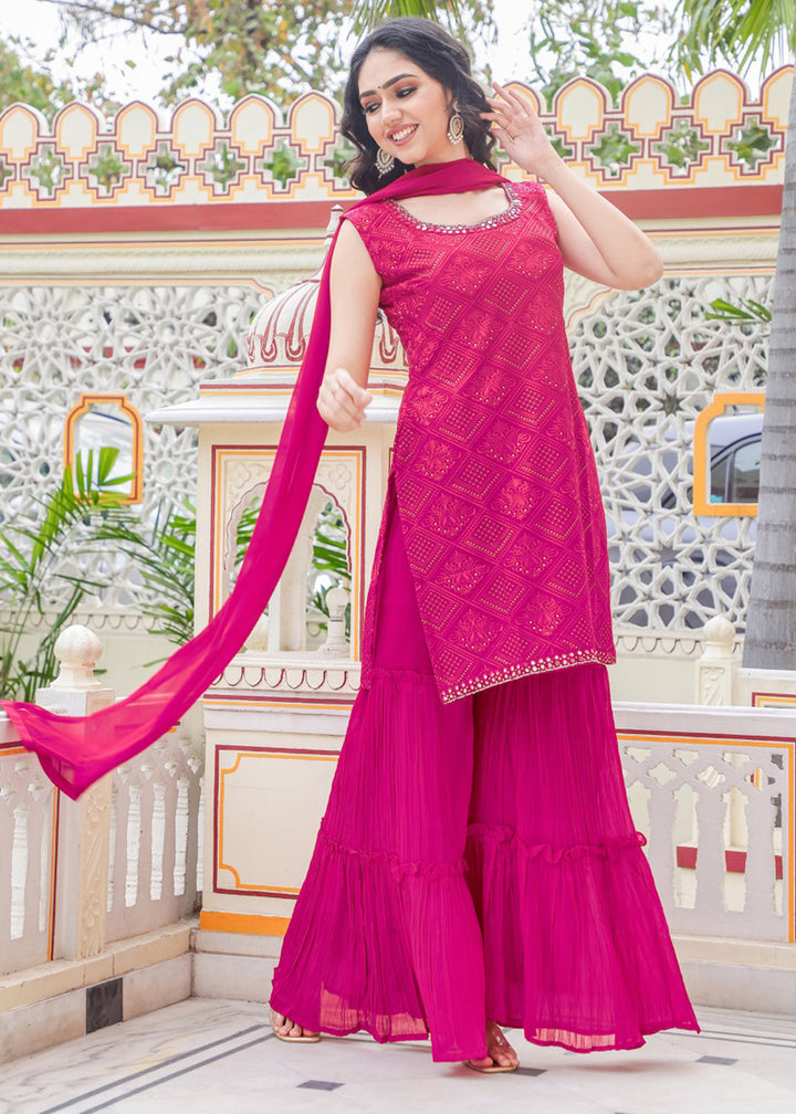 Pink Gharara Suit