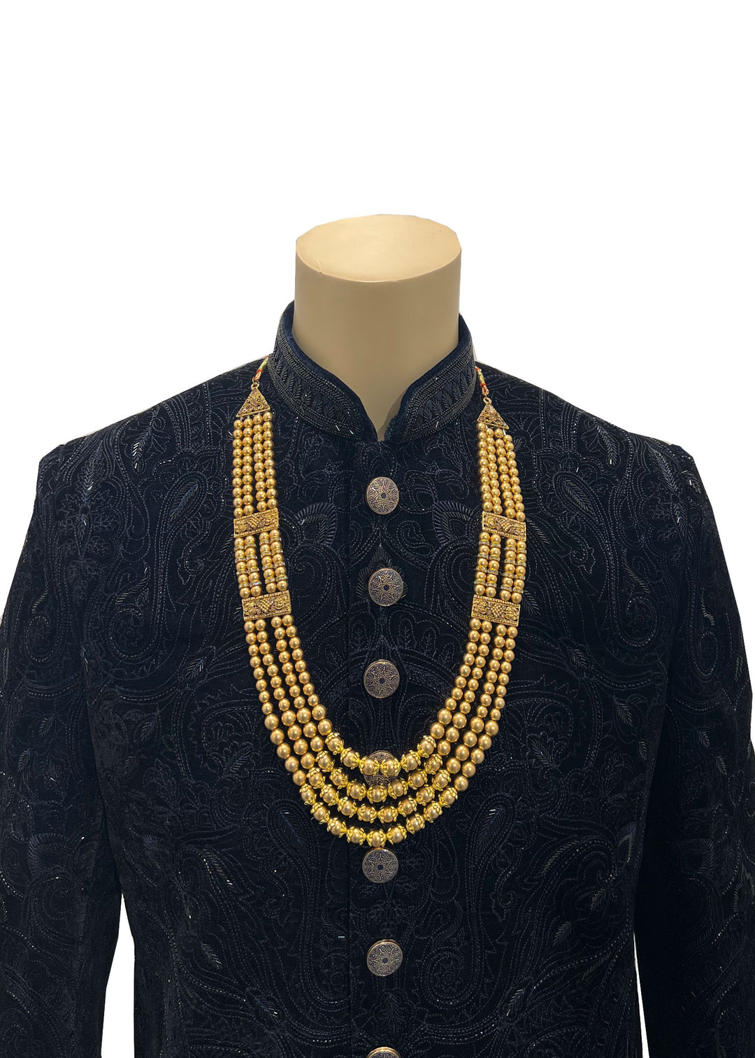 Men's Antique Gold Pearl Necklace