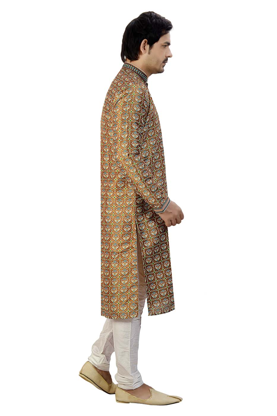 Mehndi Digital Print Silk Kurta Suit.