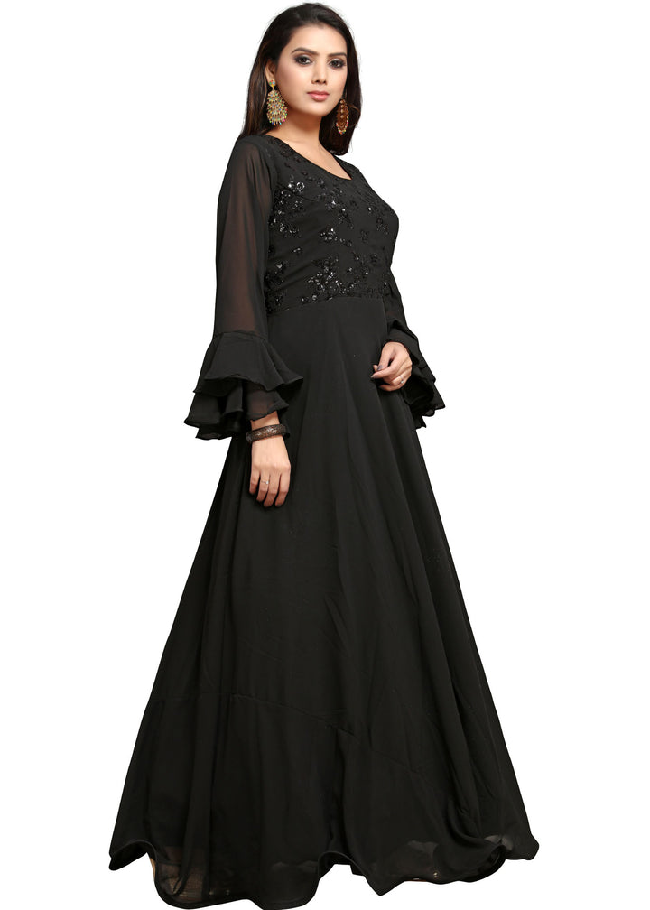 Black Georgette Anarkali Gown