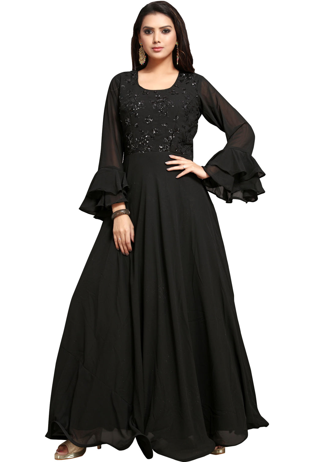 Black Georgette Anarkali Gown