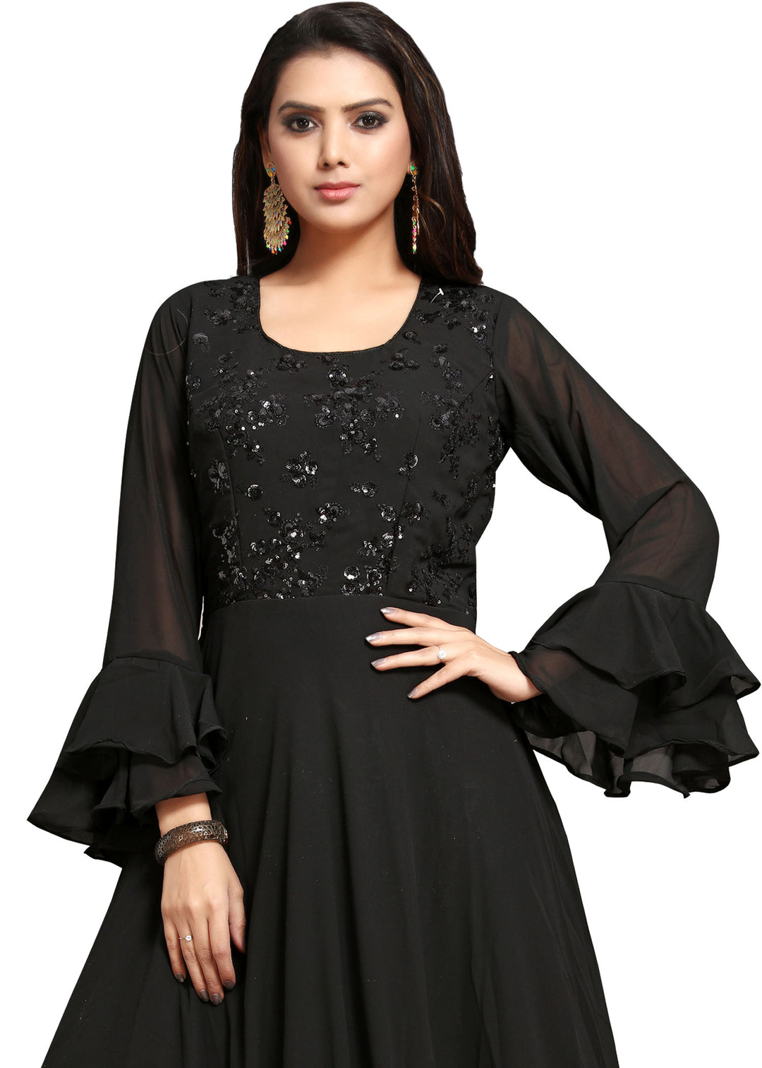 Black Georgette Anarkali Gown