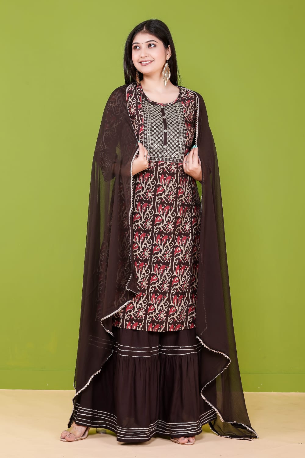 Black Muslin Sharara Suit