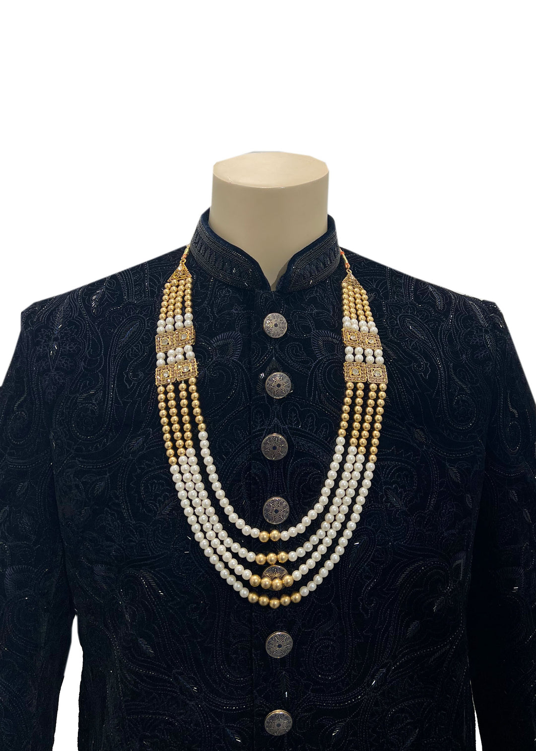 Men's Antique Gold and Pearl Necklace